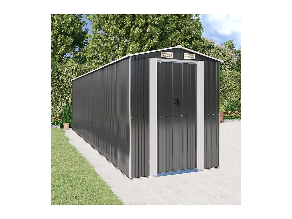 Tuinhuis Antraciet 192x689x223 cm Gegalvaniseerd staal