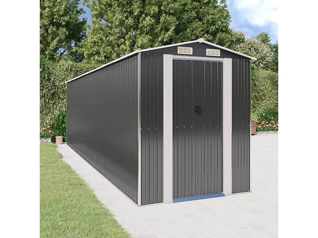 Abri de jardin Anthracite 192x689x223 cm Acier galvanisé