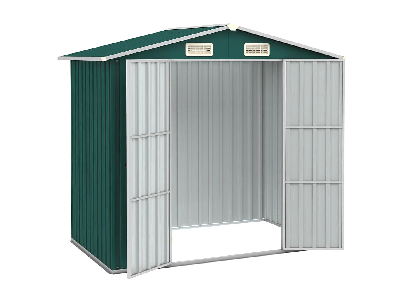 Caseta de jardín verde 205x129x183 cm Acero galvanizado