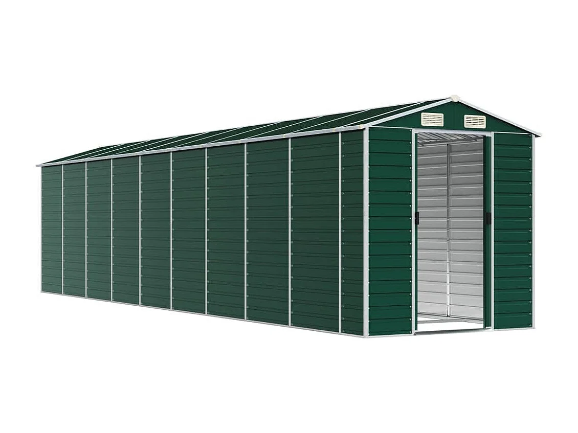 Galpão de jardim verde 191x810x198 cm aço galvanizado