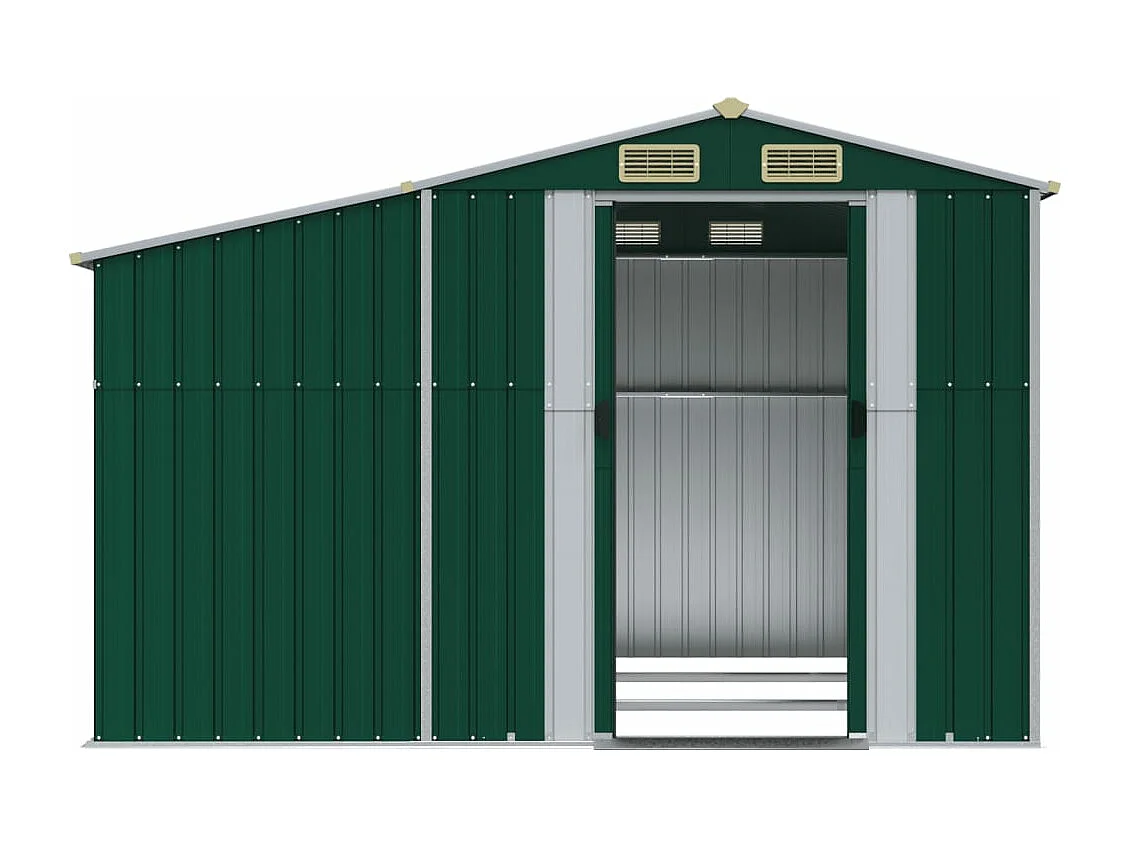 Abri de jardin vert 277x279x179 cm acier galvanisé