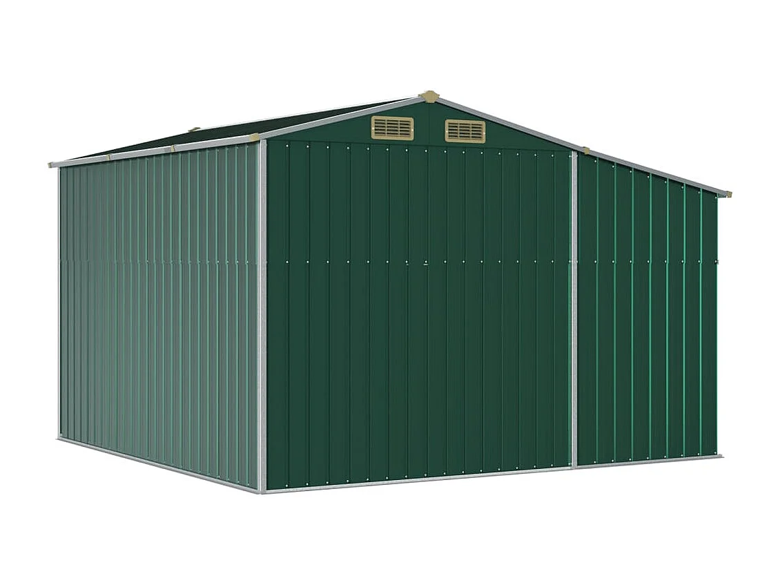 Abri de jardin vert 277x279x179 cm acier galvanisé