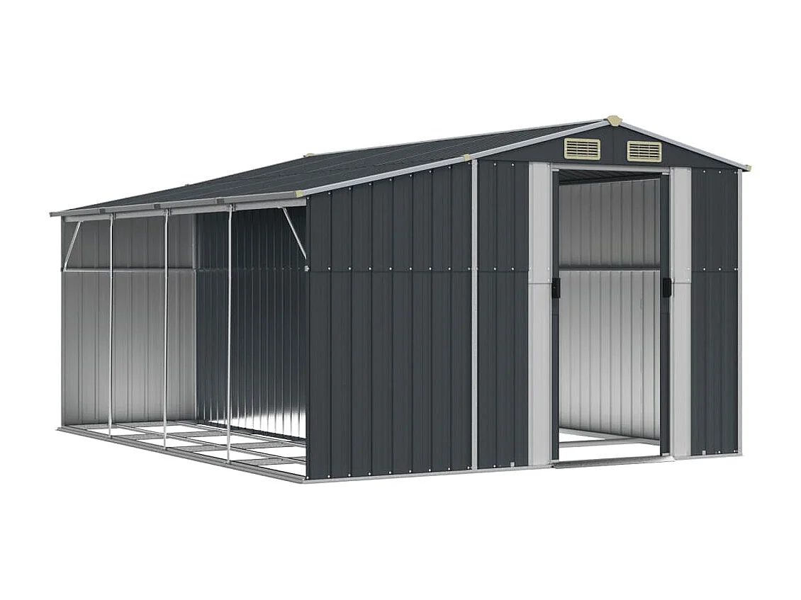 Abri de jardin anthracite 277x365,5x179 cm acier galvanisé