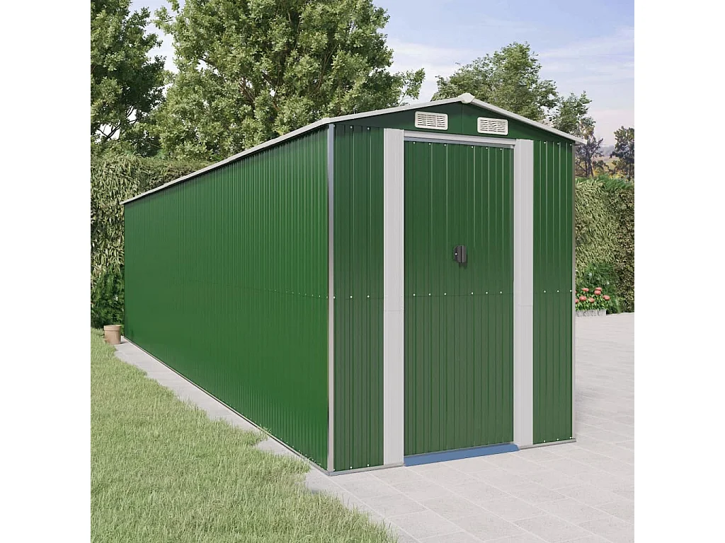 Abri de jardin Vert 192x772x223 cm Acier galvanisé