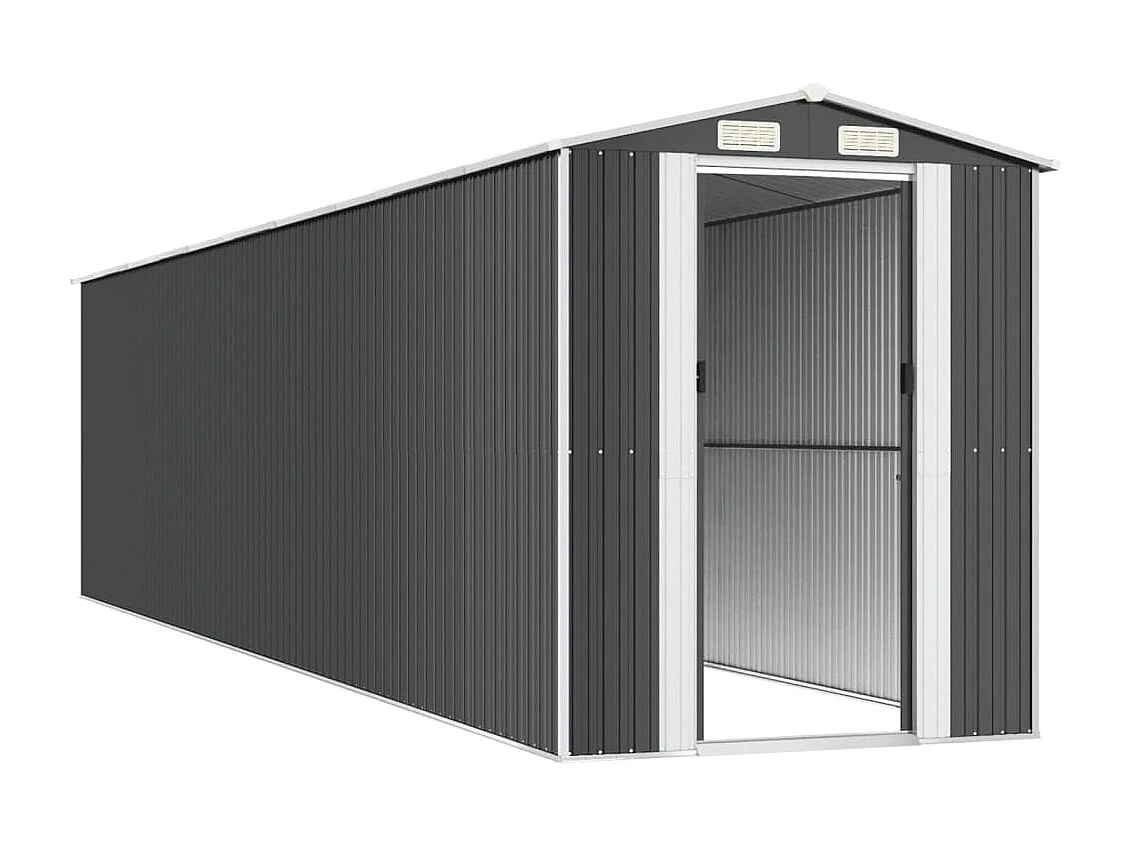 Gartenhäuschen Anthrazit 192x855x223 cm Verzinkter Stahl