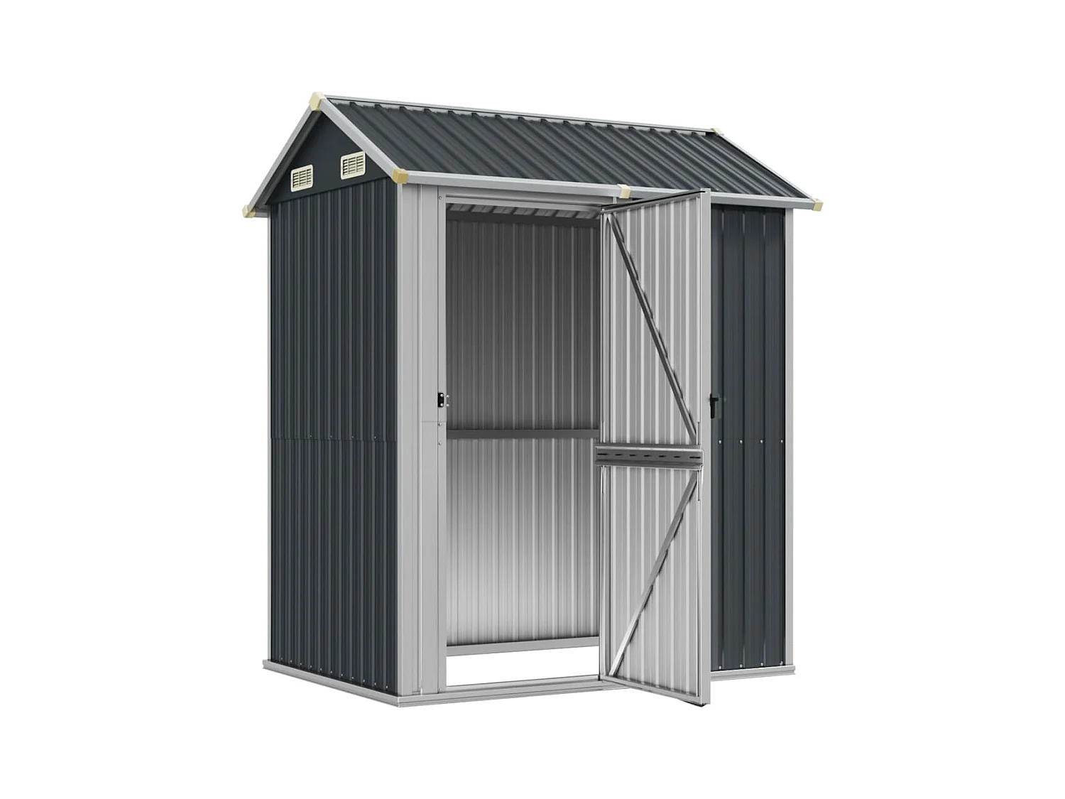 Tuinhuis antraciet 192x152,5x237 cm gegalvaniseerd staal