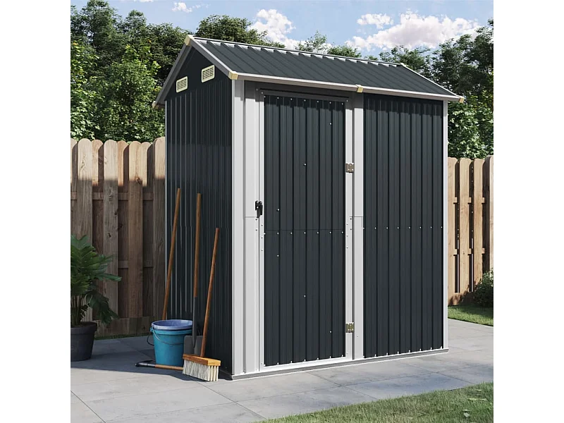 Abri de jardin anthracite 192x152,5x237 cm acier galvanisé