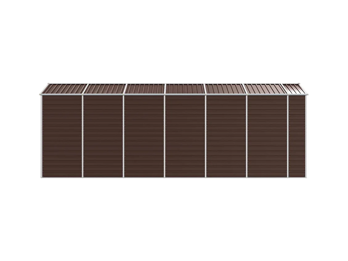 Abri de jardin marron 191x555x198 cm acier galvanisé