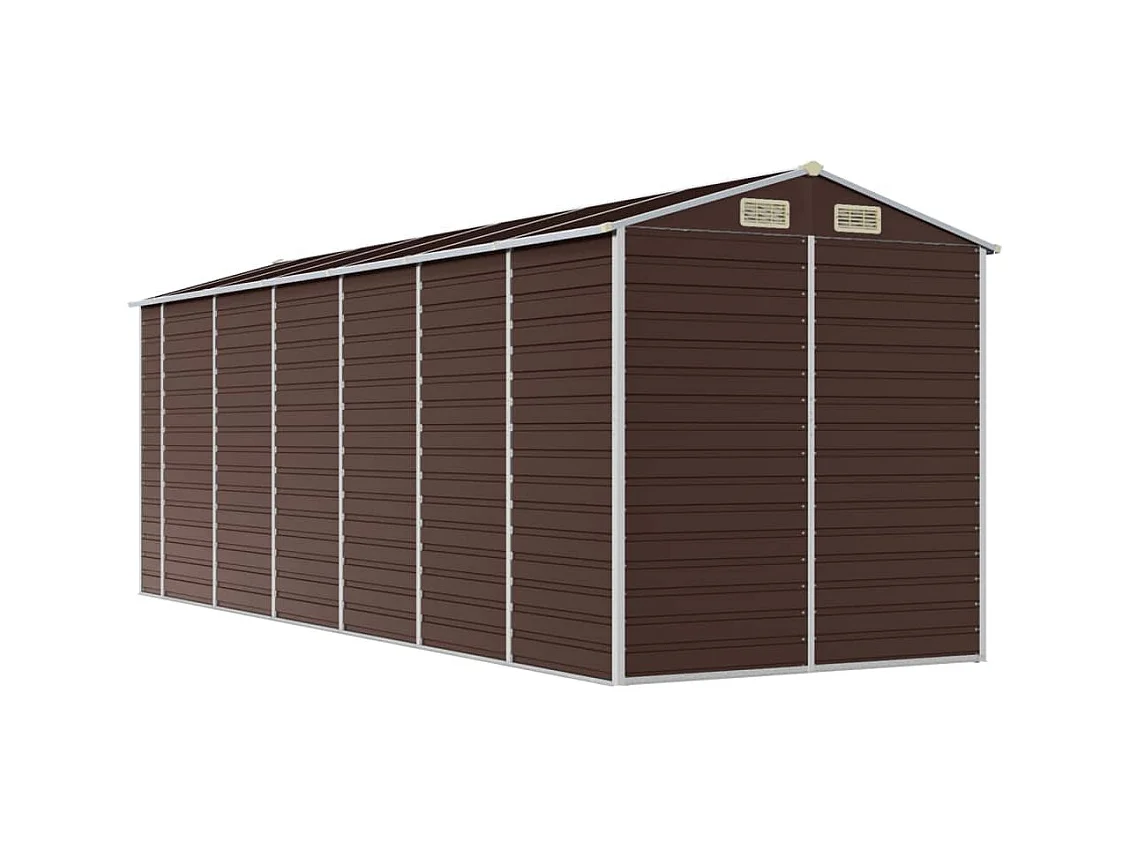 Abri de jardin marron 191x555x198 cm acier galvanisé