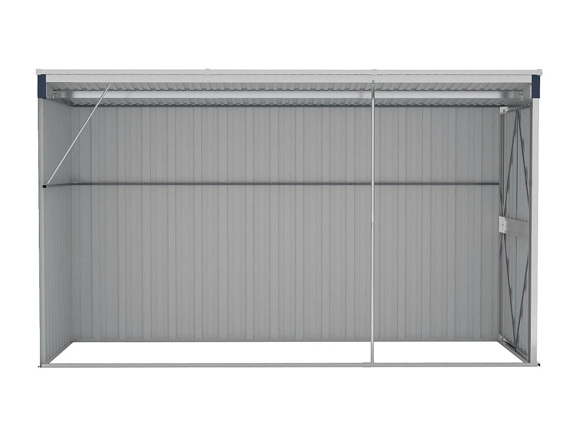 Casetta da giardino a parete Antracite 118x288x178 cm Acciaio