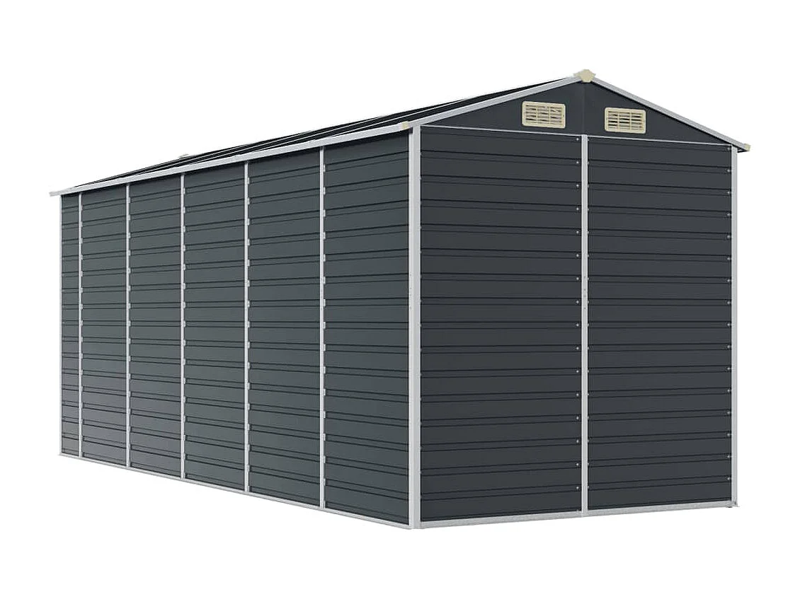 Abri de jardin anthracite 191x470x198 cm acier galvanisé