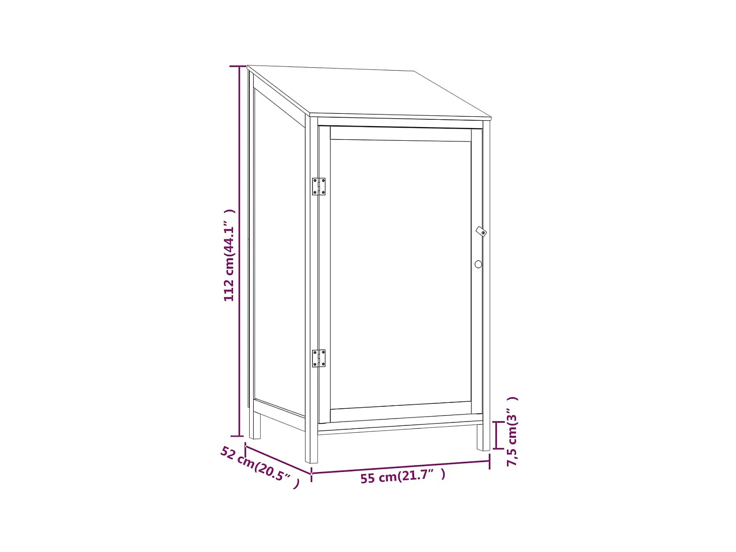 Remise de jardin Anthracite 55x52x112 cm Bois de sapin solide