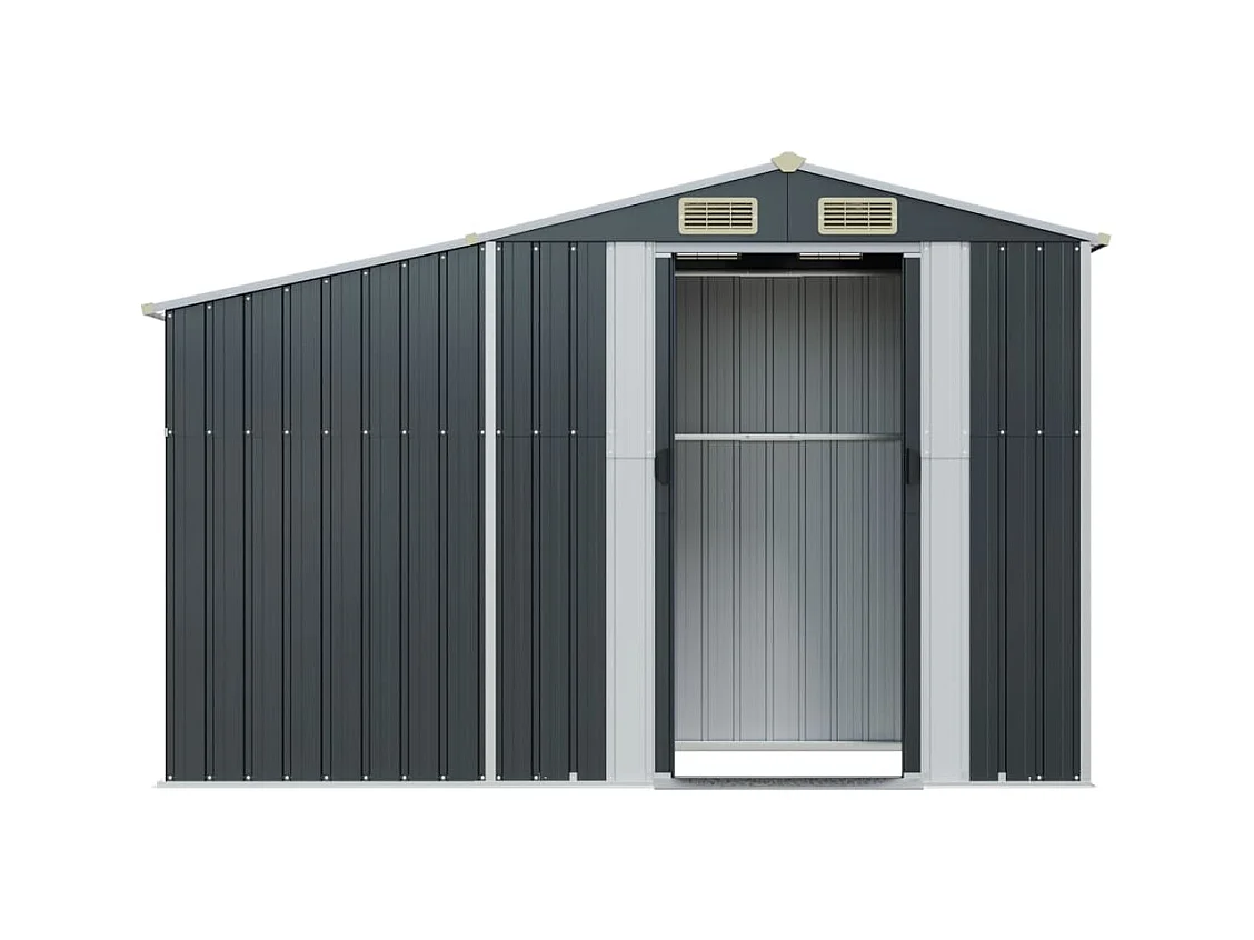 Abri de jardin anthracite 277x93x179 cm acier galvanisé