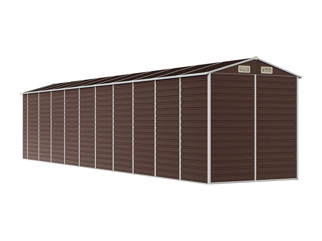 Abri de jardin marron 191x895x198 cm acier galvanisé