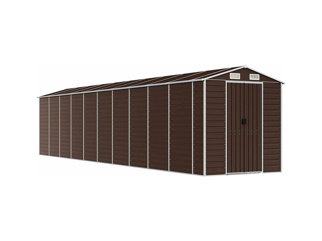 Abri de jardin marron 191x895x198 cm acier galvanisé