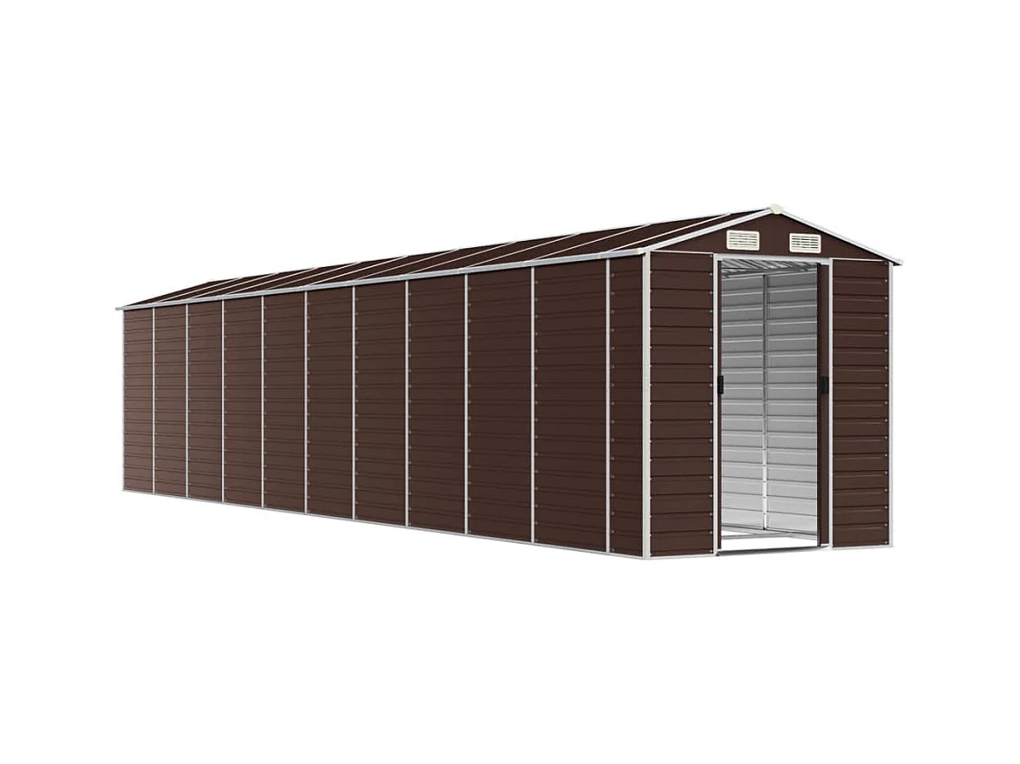 Abri de jardin marron 191x895x198 cm acier galvanisé