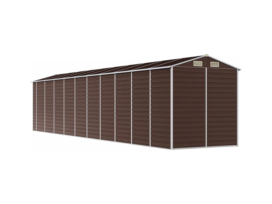 Abri de jardin marron 191x895x198 cm acier galvanisé