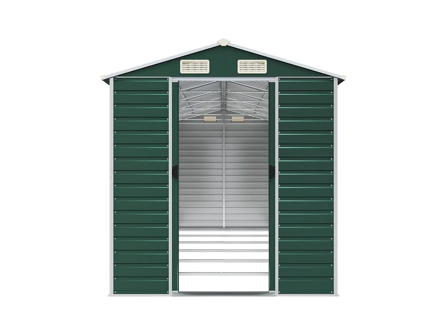 Abri de jardin vert 191x555x198 cm acier galvanisé
