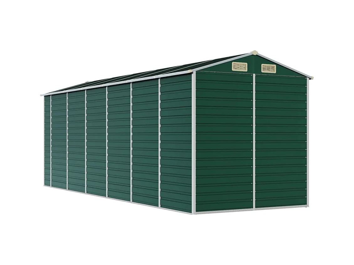 Abri de jardin vert 191x555x198 cm acier galvanisé