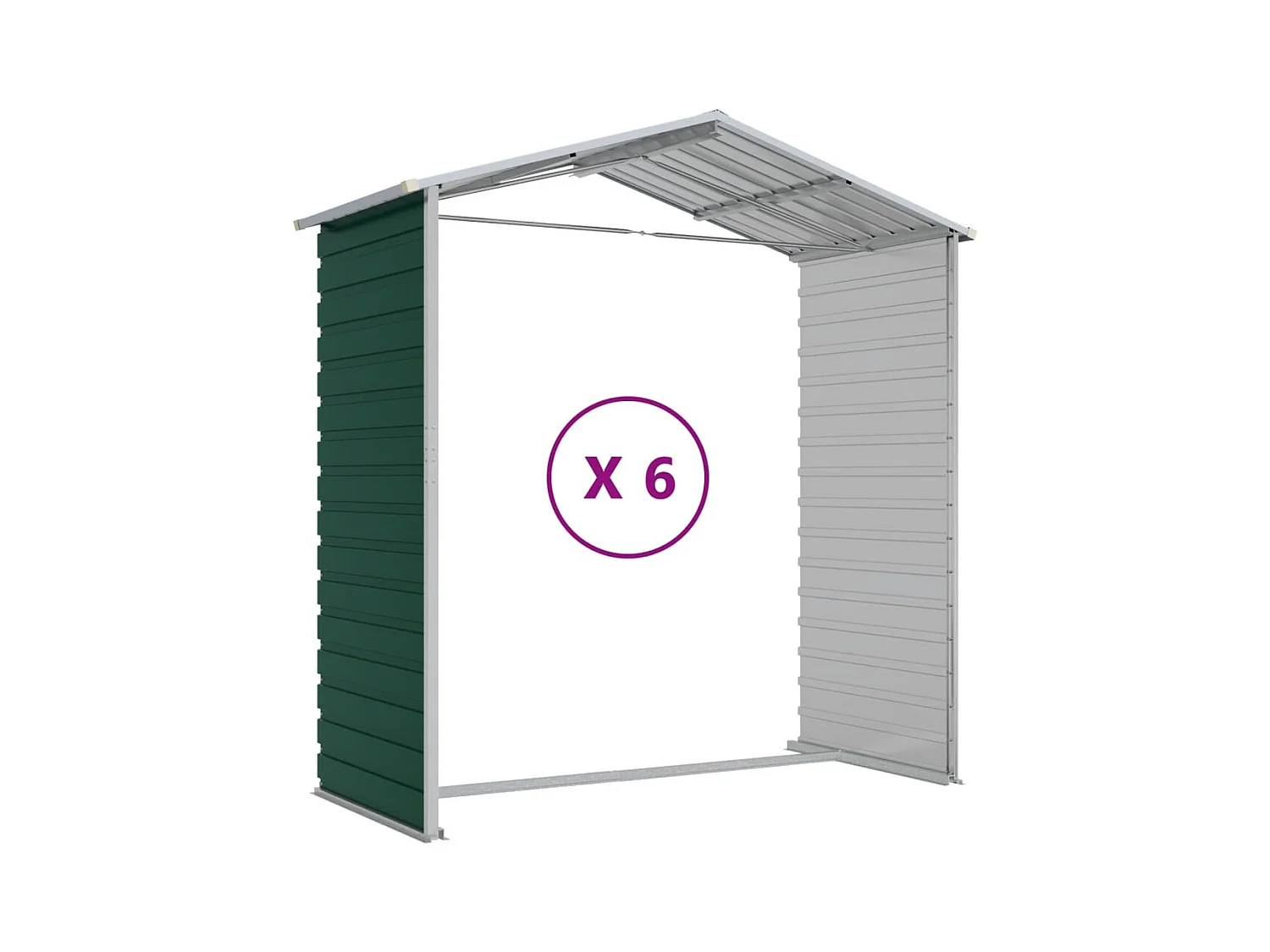 Abri de jardin vert 191x555x198 cm acier galvanisé