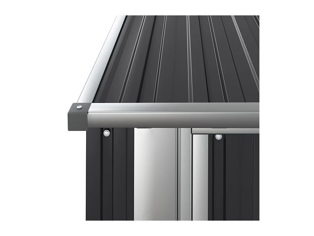 Casetta da giardino Antracite 180,5x97x209,5 cm Acciaio zincato