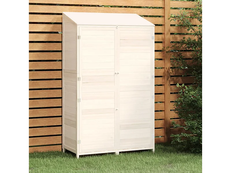 Casetta da giardino Bianca 102x52x174,5 cm Legno massello di abete