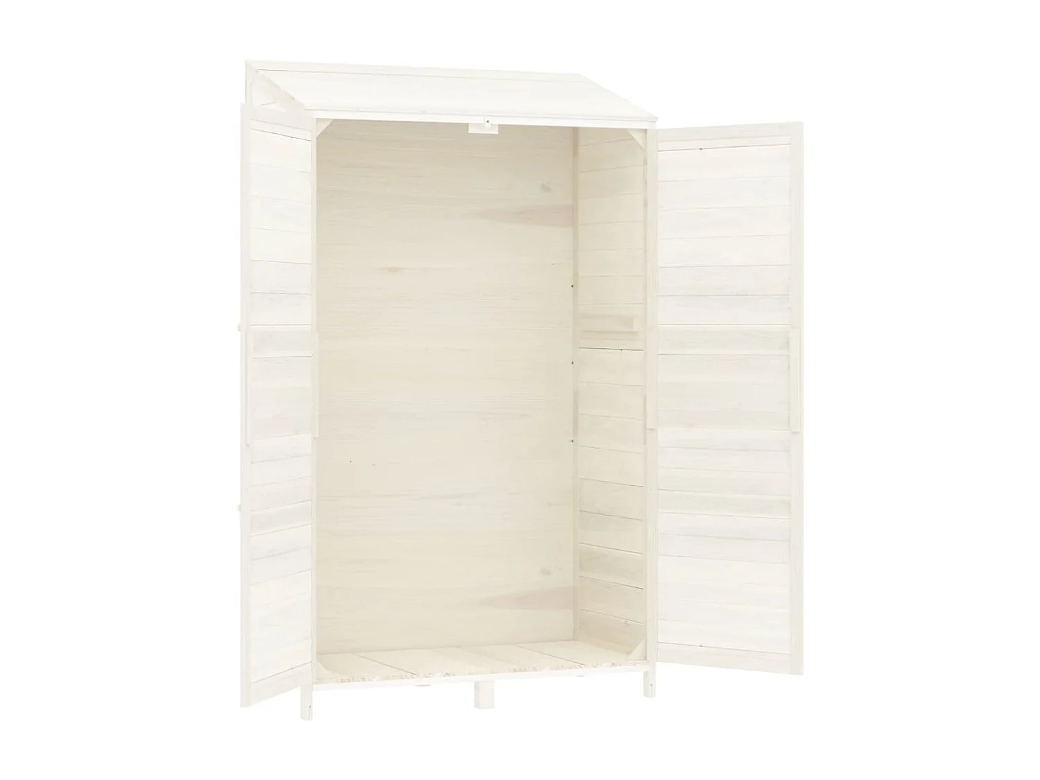 Casetta da giardino Bianca 102x52x174,5 cm Legno massello di abete