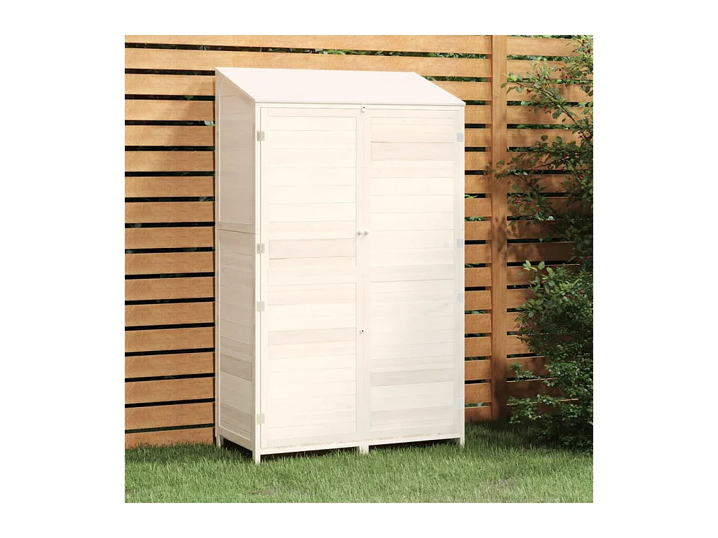 Remise de jardin Blanc 102x52x174,5 cm Bois de sapin solide