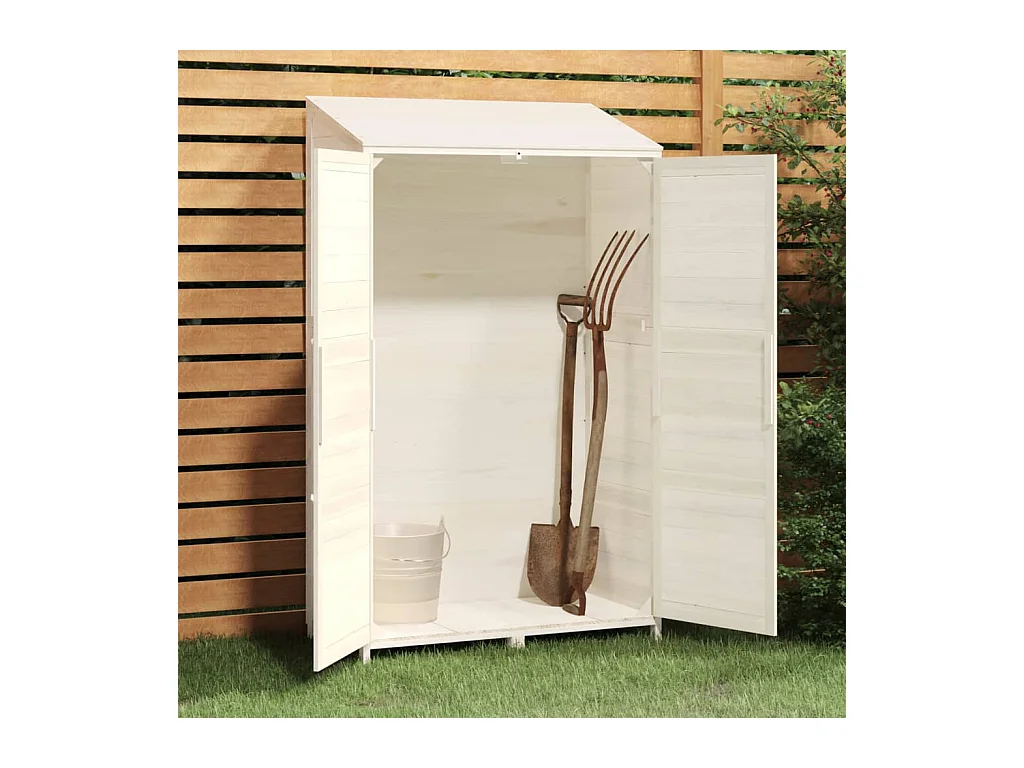 Remise de jardin Blanc 102x52x174,5 cm Bois de sapin solide