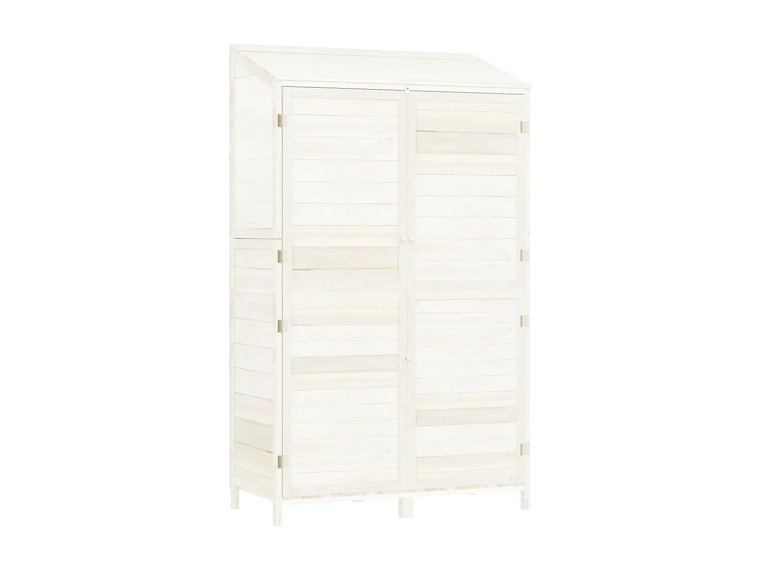 Gartenhäuschen Weiß 102x52x174,5 cm Massivholz Tannenholz