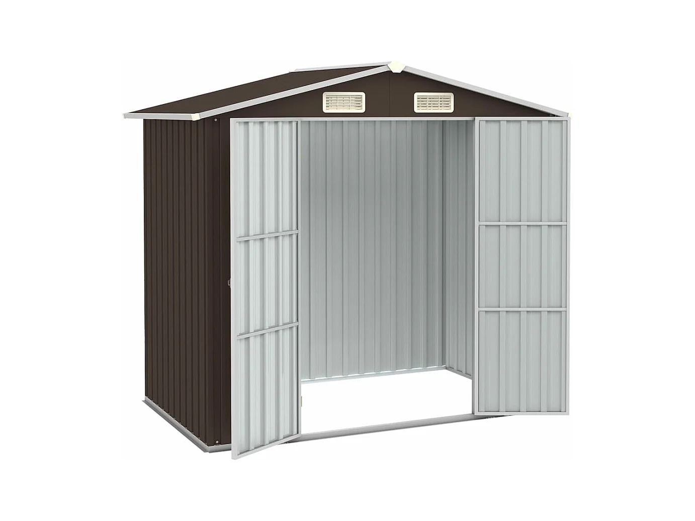 Gartenhäuschen Braun 205x129x183 cm Verzinkter Stahl