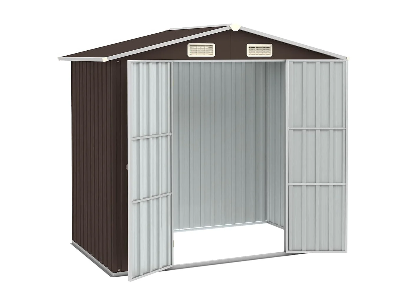 Galpão de jardim marrom 205x129x183 cm Aço galvanizado