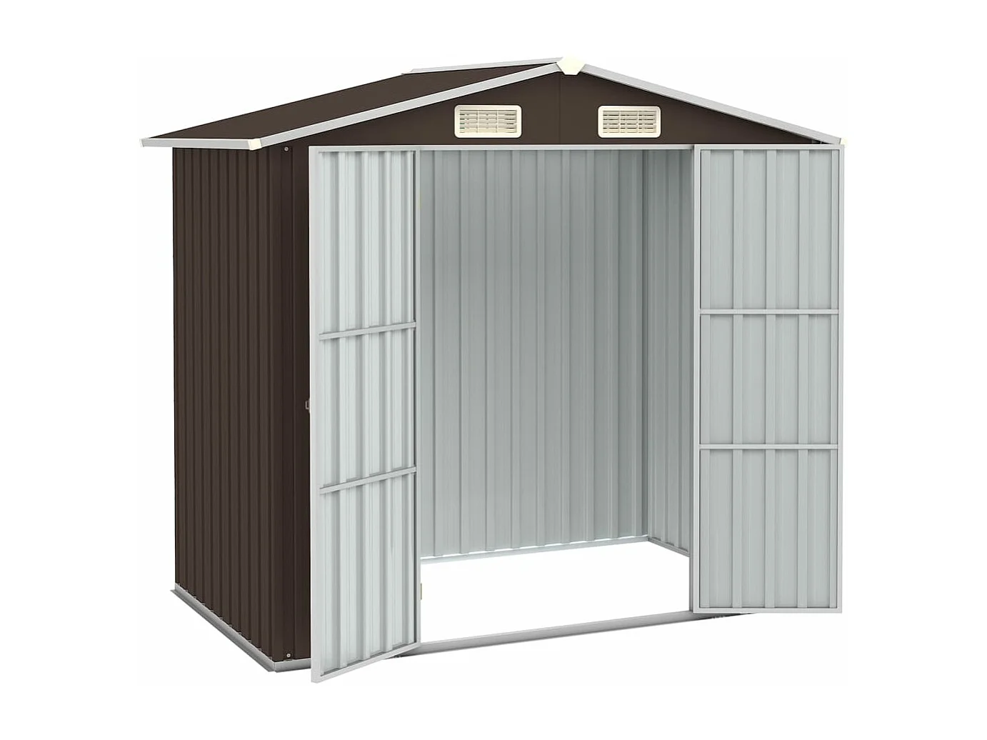Galpão de jardim marrom 205x129x183 cm Aço galvanizado