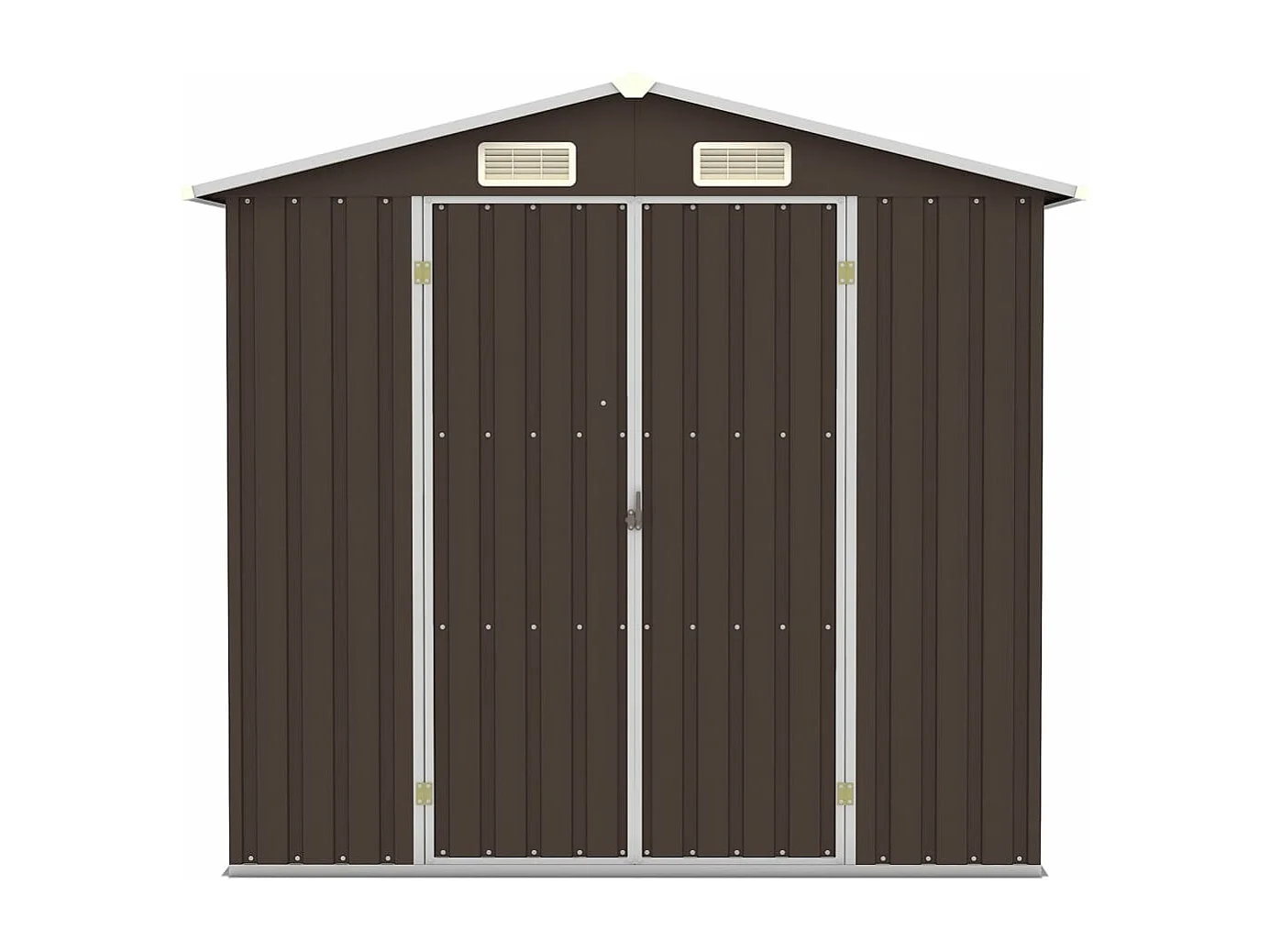 Galpão de jardim marrom 205x129x183 cm Aço galvanizado