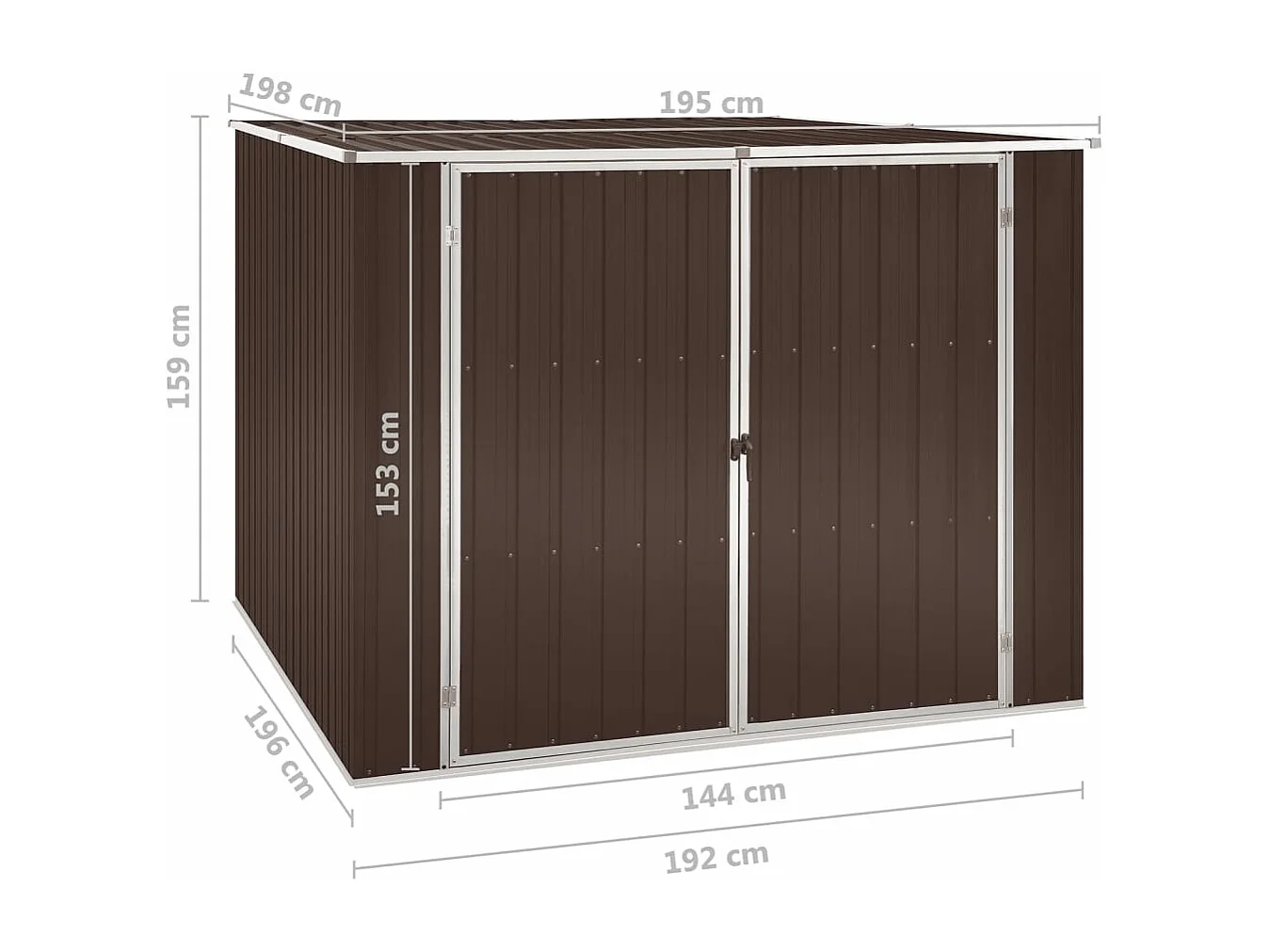 Abri de jardin Marrron 195x198x159 cm Acier galvanisé