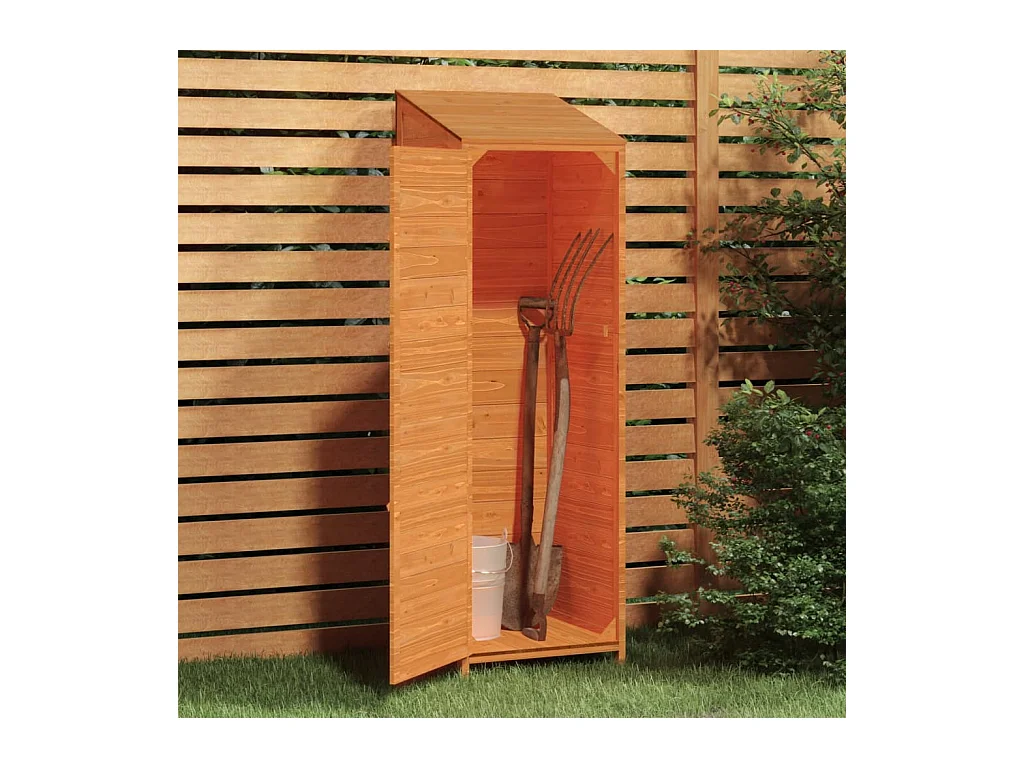 Remise de jardin Marron 55x52x174,5 cm Bois de sapin solide