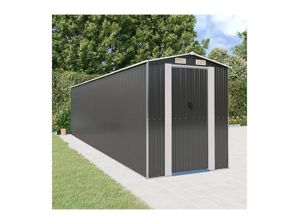 Gartenhäuschen Anthrazit 192x772x223 cm Verzinkter Stahl