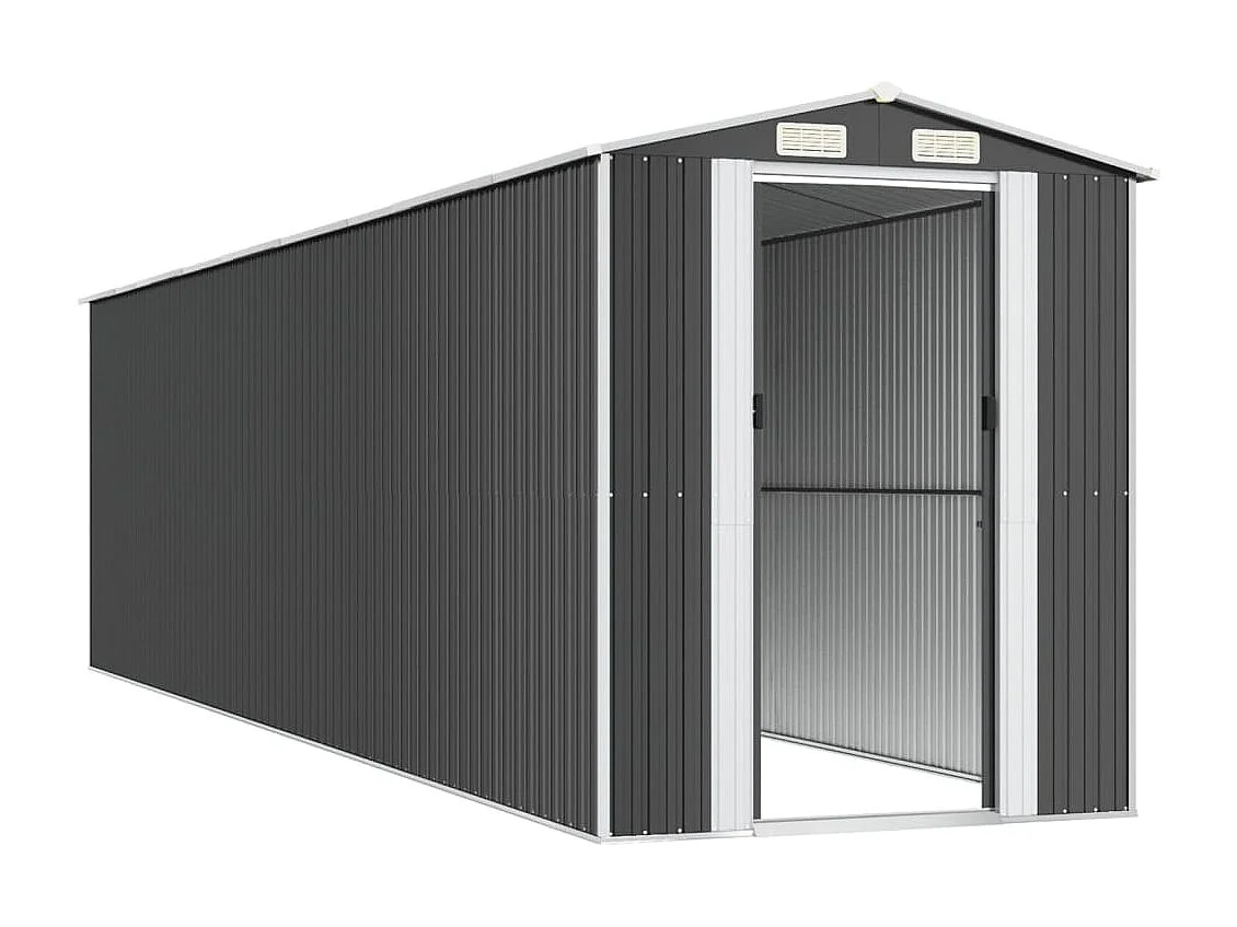Casetta da giardino Antracite 192x772x223 cm Acciaio zincato