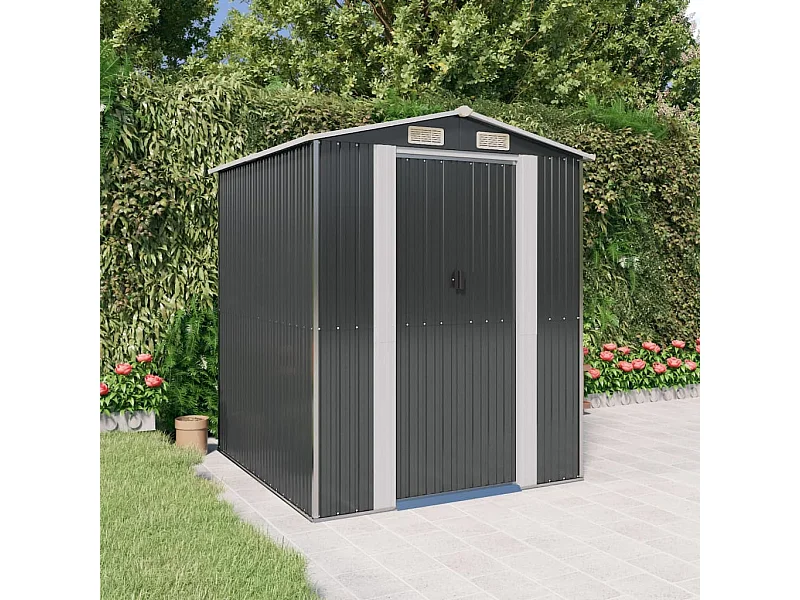 Casetta da giardino Antracite 192x191x223 cm Acciaio zincato