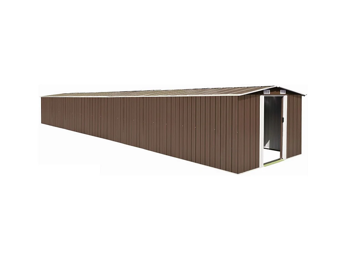 Gartenhäuschen Braun 257x990x181 cm Verzinkter Stahl