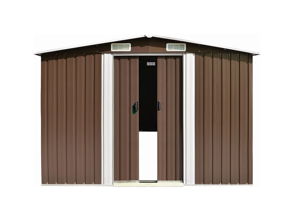 Gartenhäuschen Braun 257x990x181 cm Verzinkter Stahl