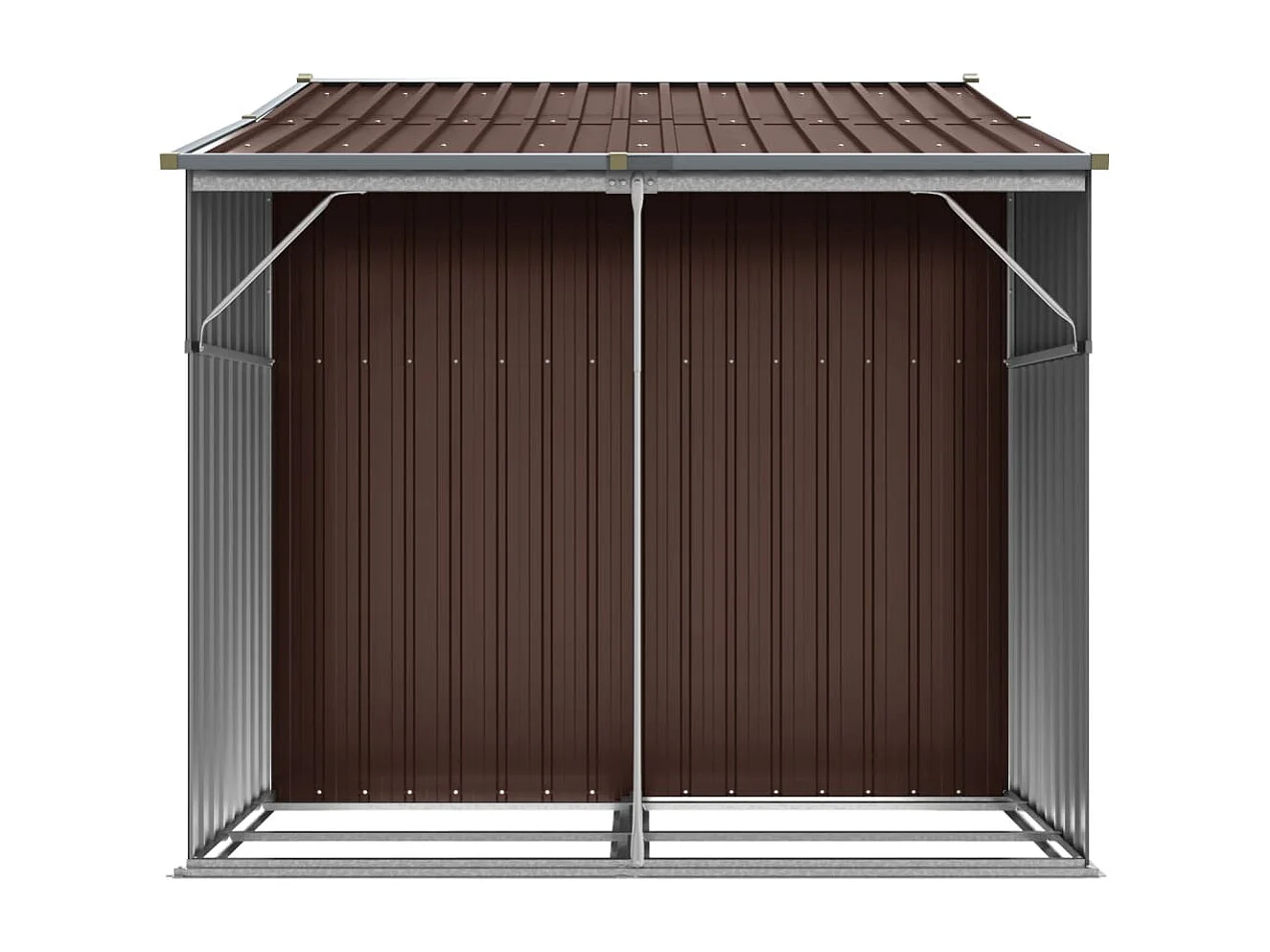 Casetta da giardino marrone 277x192,5x179 cm in acciaio zincato