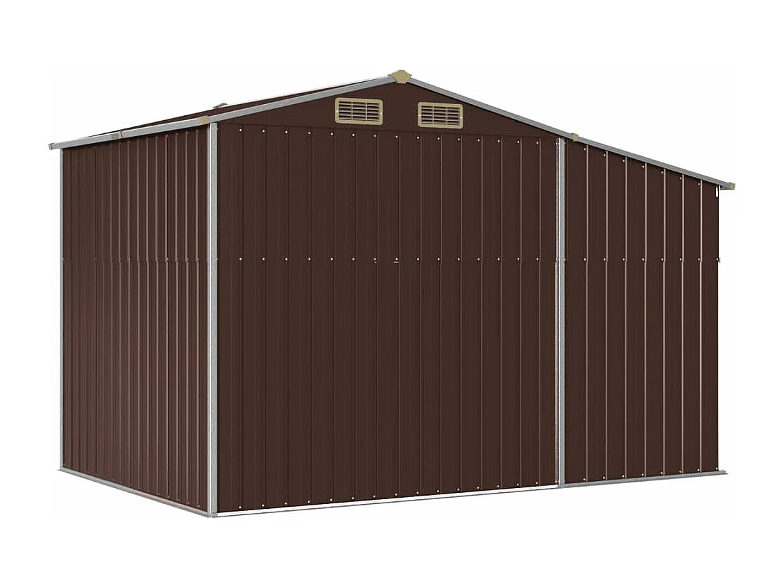 Casetta da giardino marrone 277x192,5x179 cm in acciaio zincato