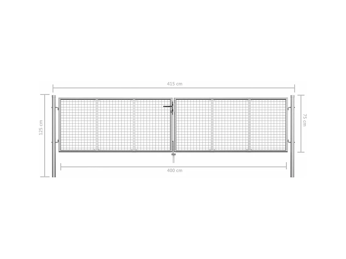 Tuinpoort Gegalvaniseerd staal 415x125 cm Zilver