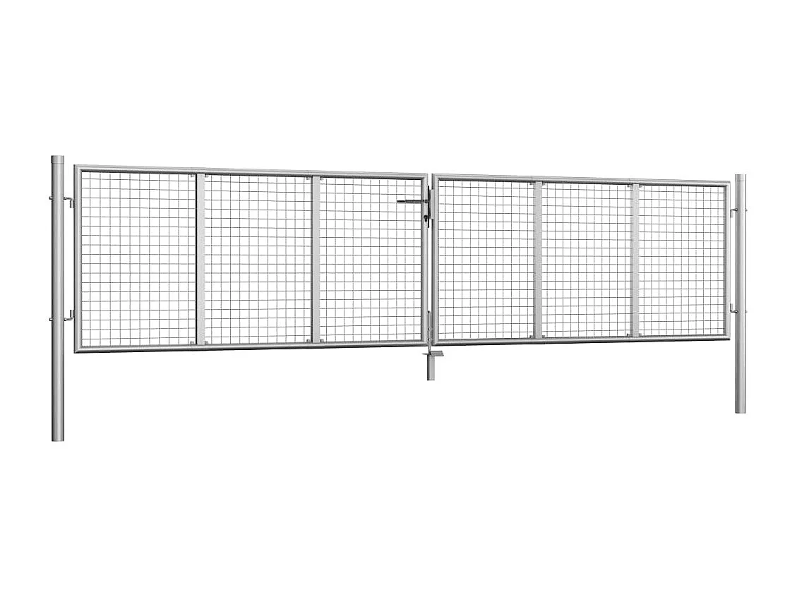 Tuinpoort Gegalvaniseerd staal 415x125 cm Zilver