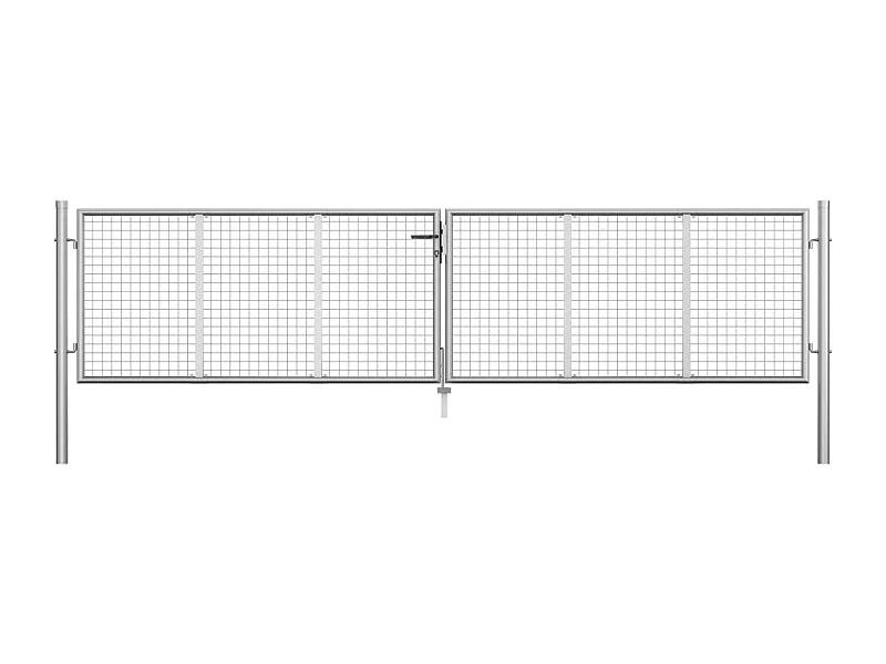 Porte de jardin Acier galvanisé 415x125 cm Argenté