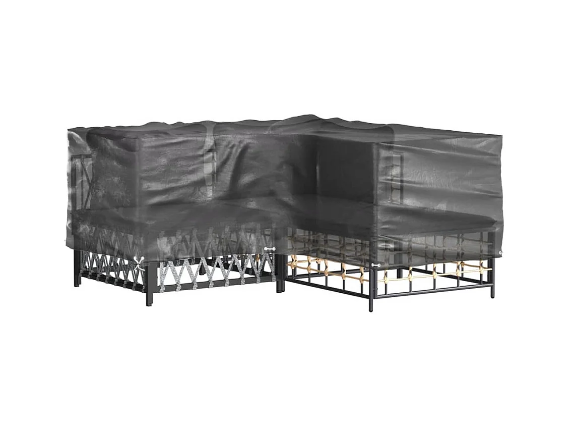 Housses de salon de jardin en forme de L 2 pcs 12 ?illets