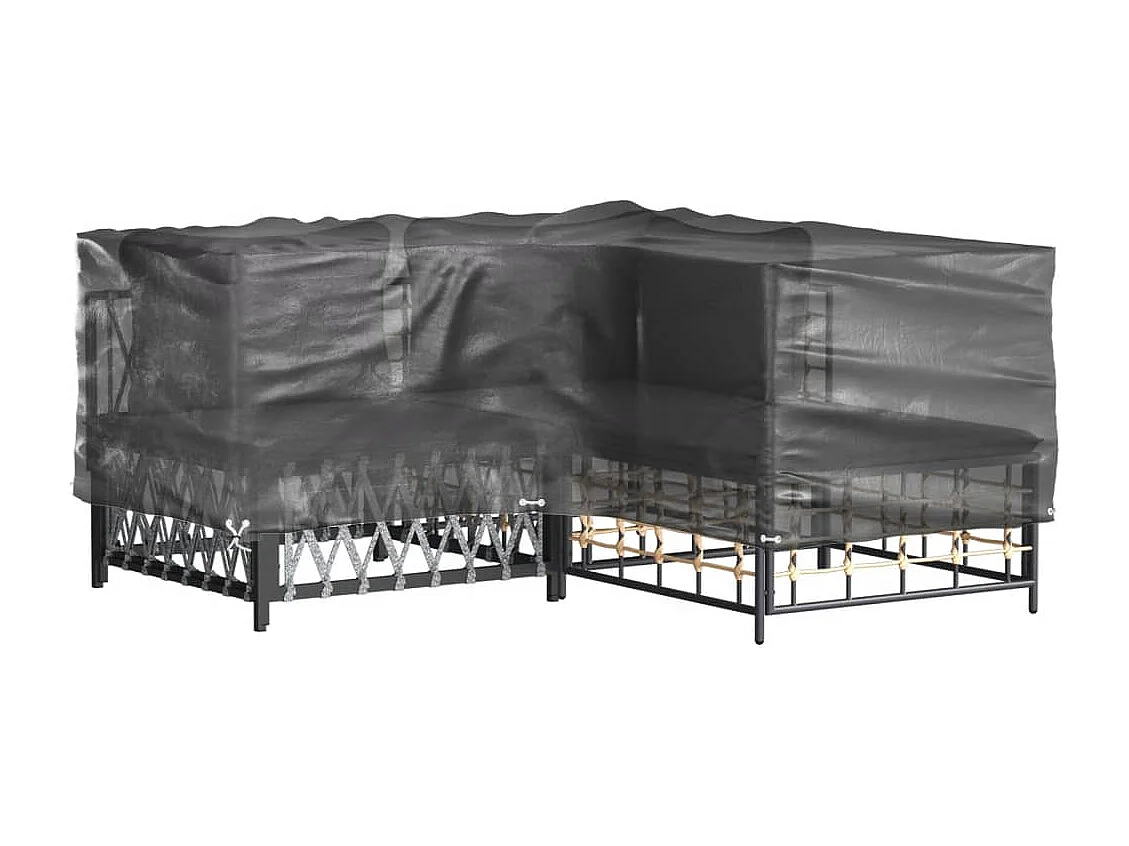 Housses de salon de jardin en forme de L 2 pcs 12 ?illets
