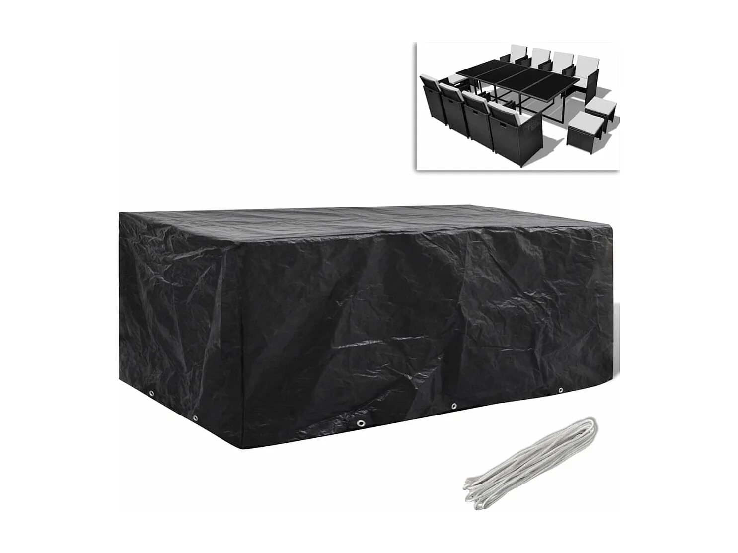 Housse de salon de jardin 8 ?illets 229 x 113 x 73 cm