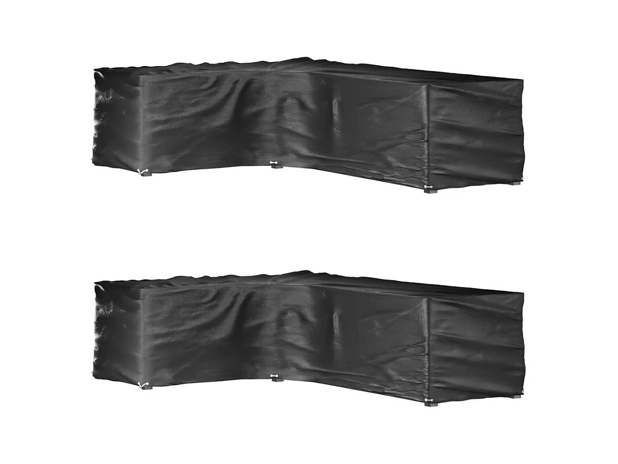 Housses de salon de jardin en forme de L 2 pcs 16 ?illets